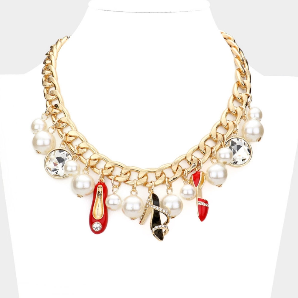 💥Diva Charmed Gold Link Necklace